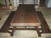 MESA VARANDA - 1,40M - COM BANCOS ACOPLADOS